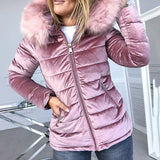 Hood Fur Collar Thick Fashion Outerwear