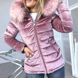 Hood Fur Collar Thick Fashion Outerwear